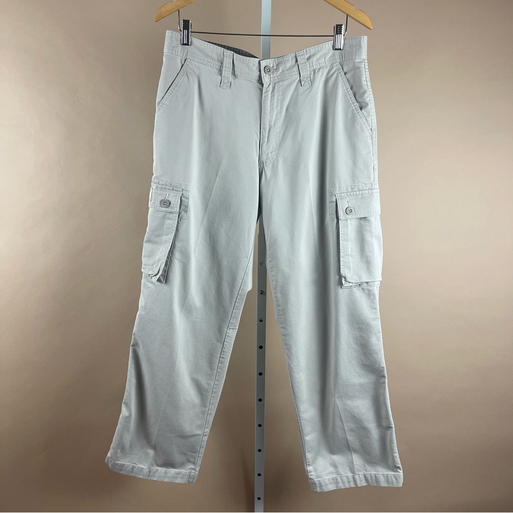 Eddie Bauer Men's 34 x 30 Y2K Straight Leg Cargo Pants Khaki Light Tan Baggy